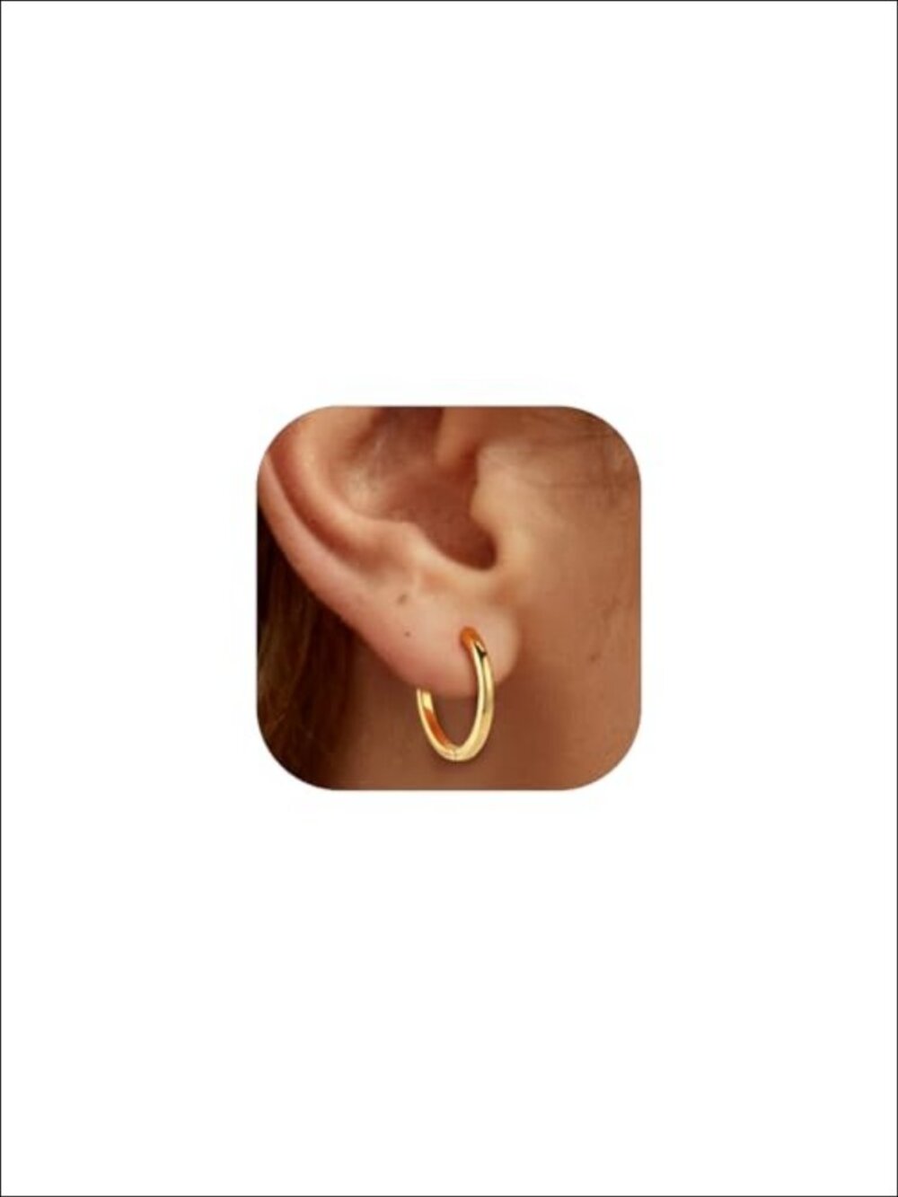14K Gold Plated Huggie Hoop Earrings 925 Sterling Silver Post